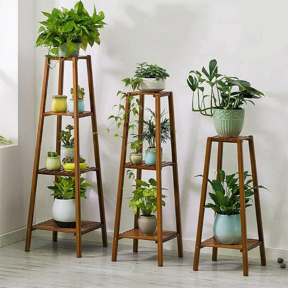 Elara Haus Bamboo Tiered Plant Stand for Stylish Vertical Display