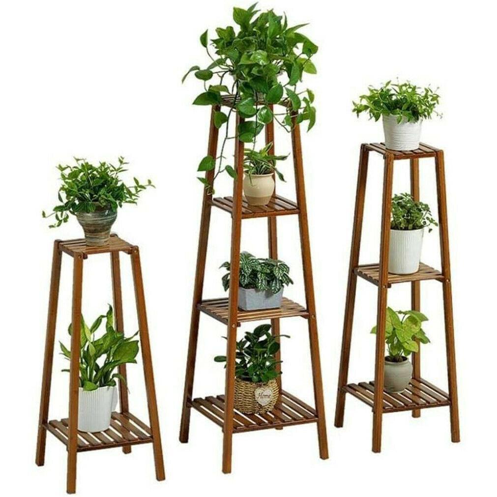 Elara Haus Bamboo Tiered Plant Stand for Stylish Vertical Display