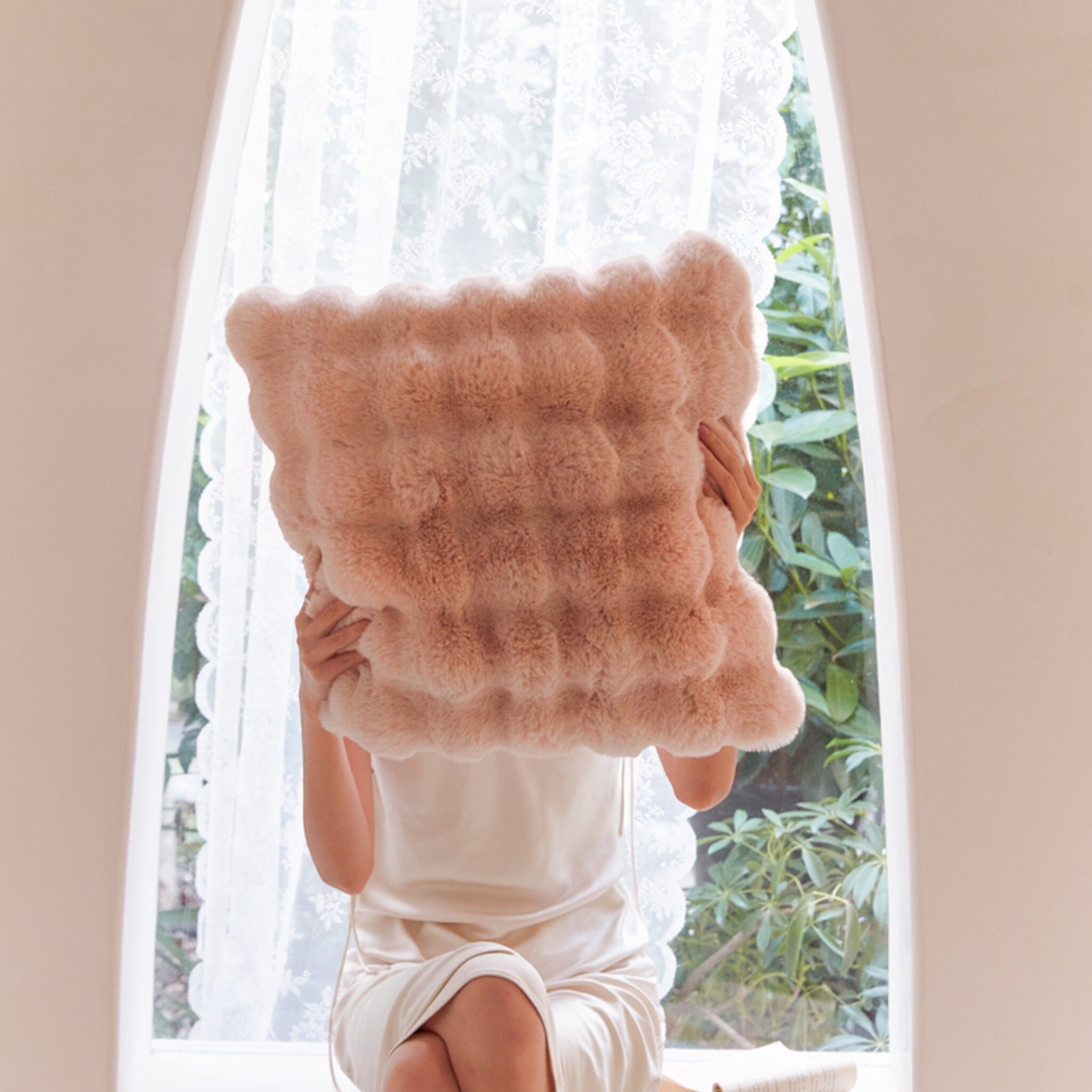 Faux Fur Cushion Cover with Plush Texture