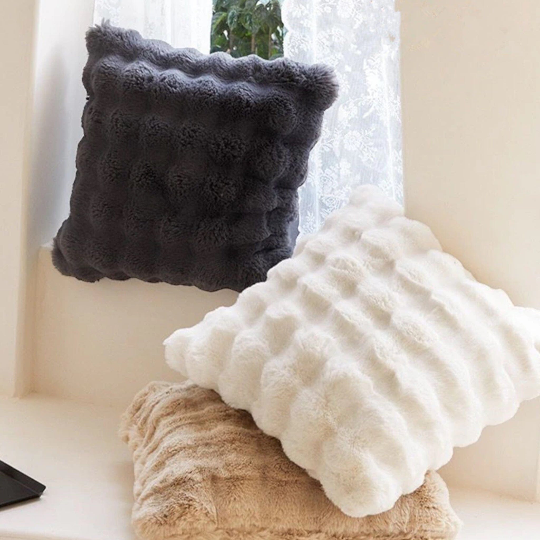 Faux Fur Cushion Cover with Plush Texture