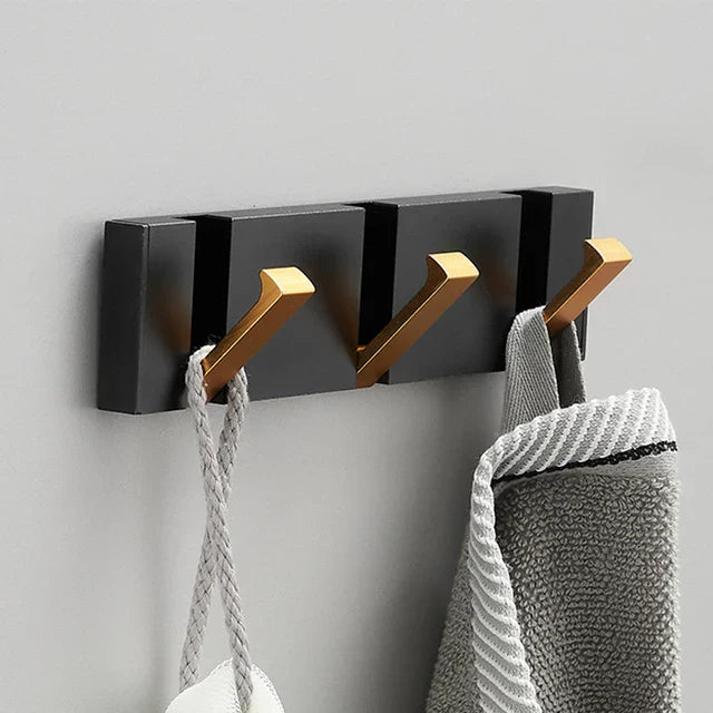 Foldable Wall Hooks Home Accessories with Gold Accent Design