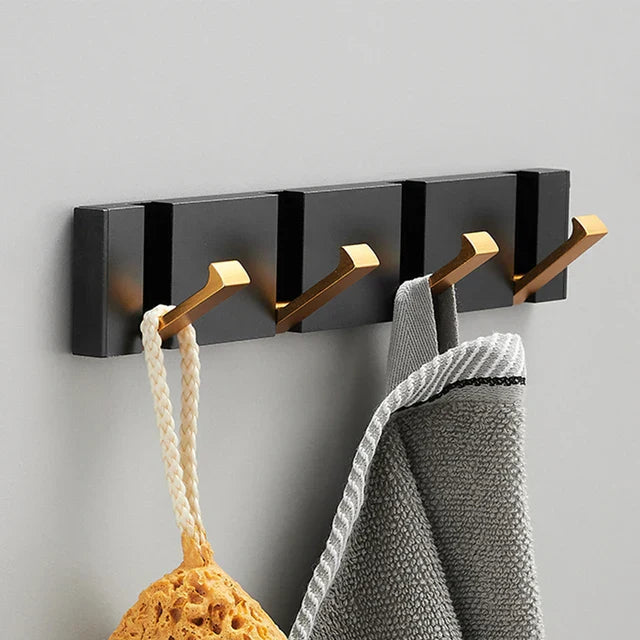 Foldable Wall Hooks Home Accessories with Gold Accent Design