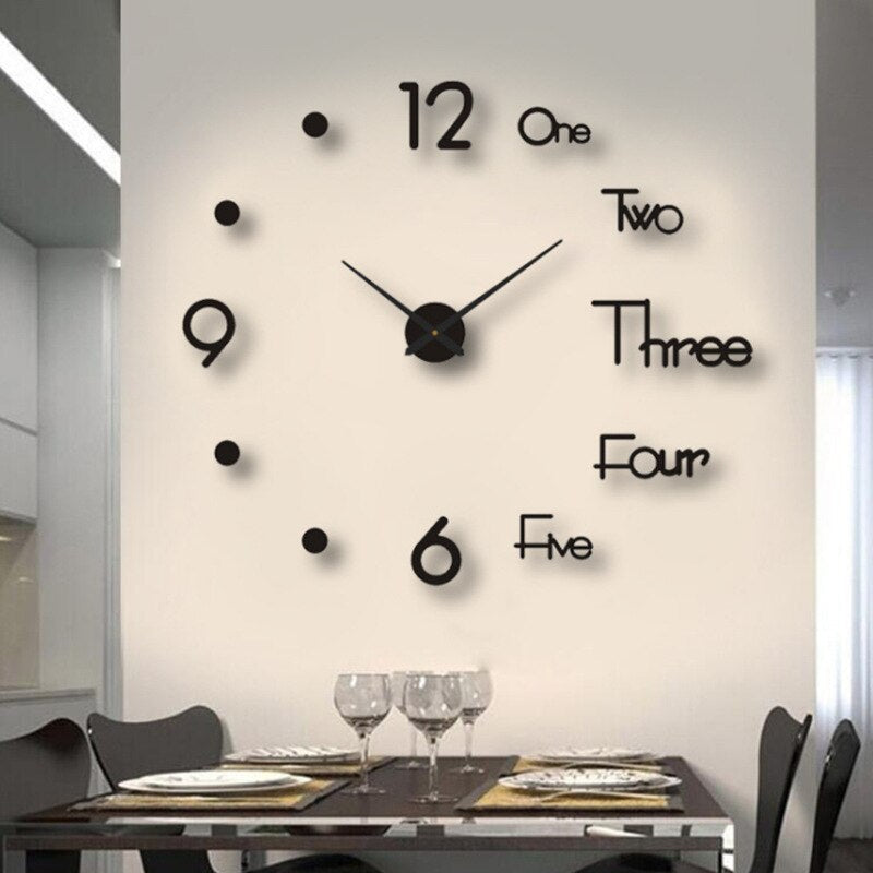 Frameless Wall Clock for Modern Minimalist Interiors