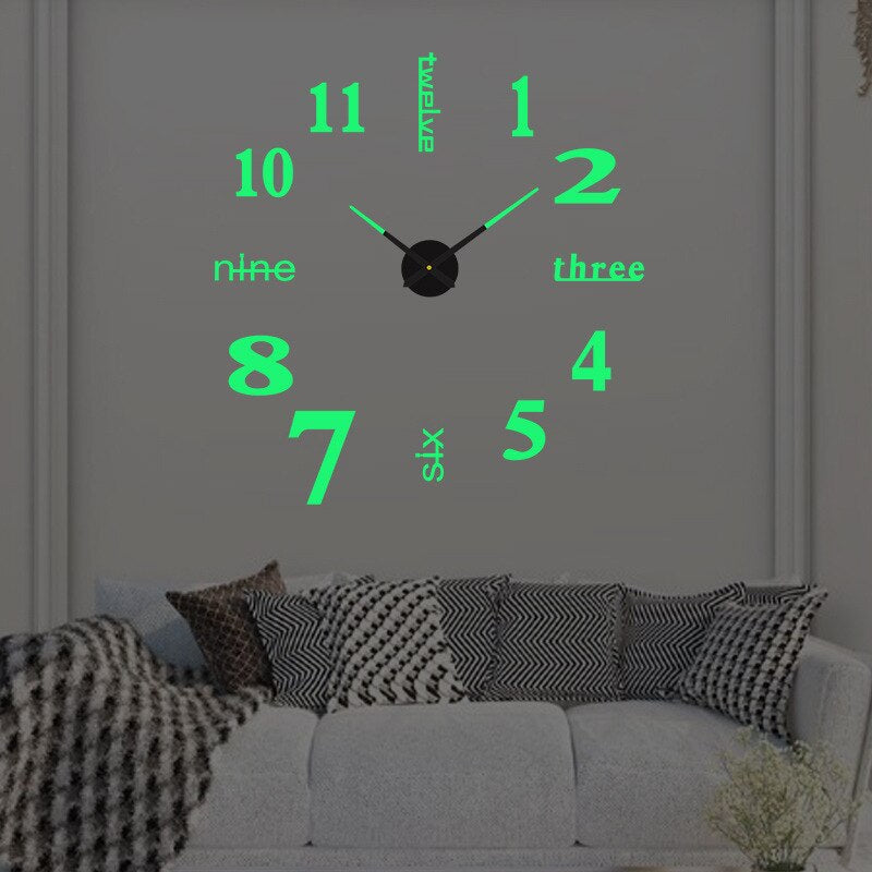 Frameless Wall Clock for Modern Minimalist Interiors