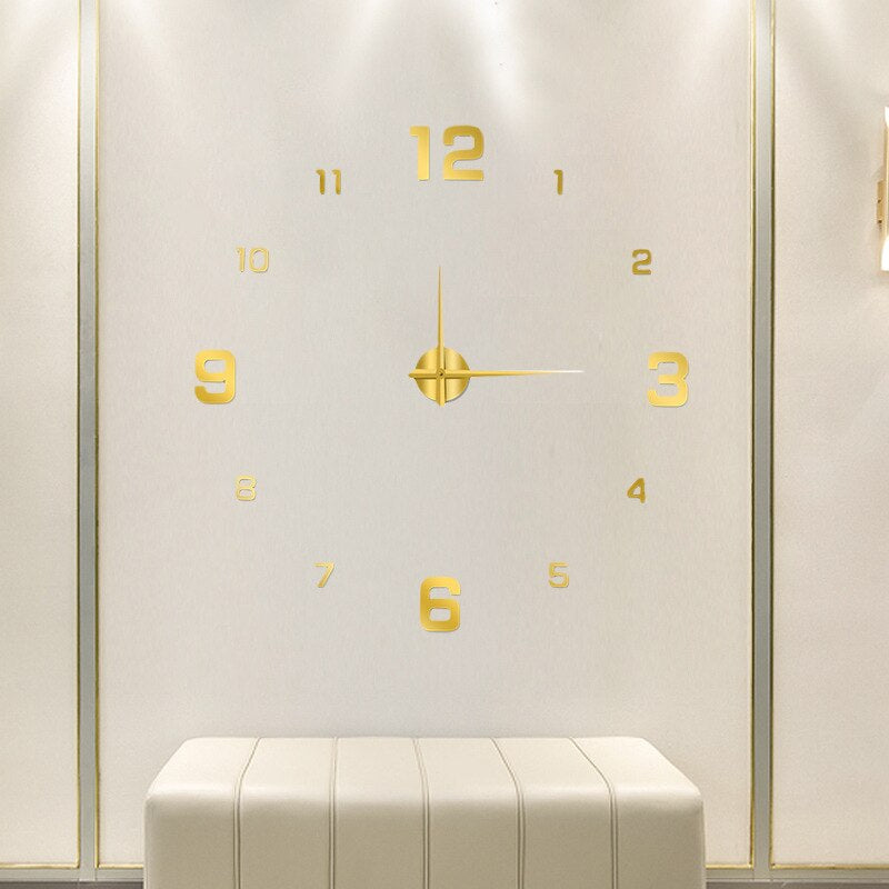 Frameless Wall Clock for Modern Minimalist Interiors