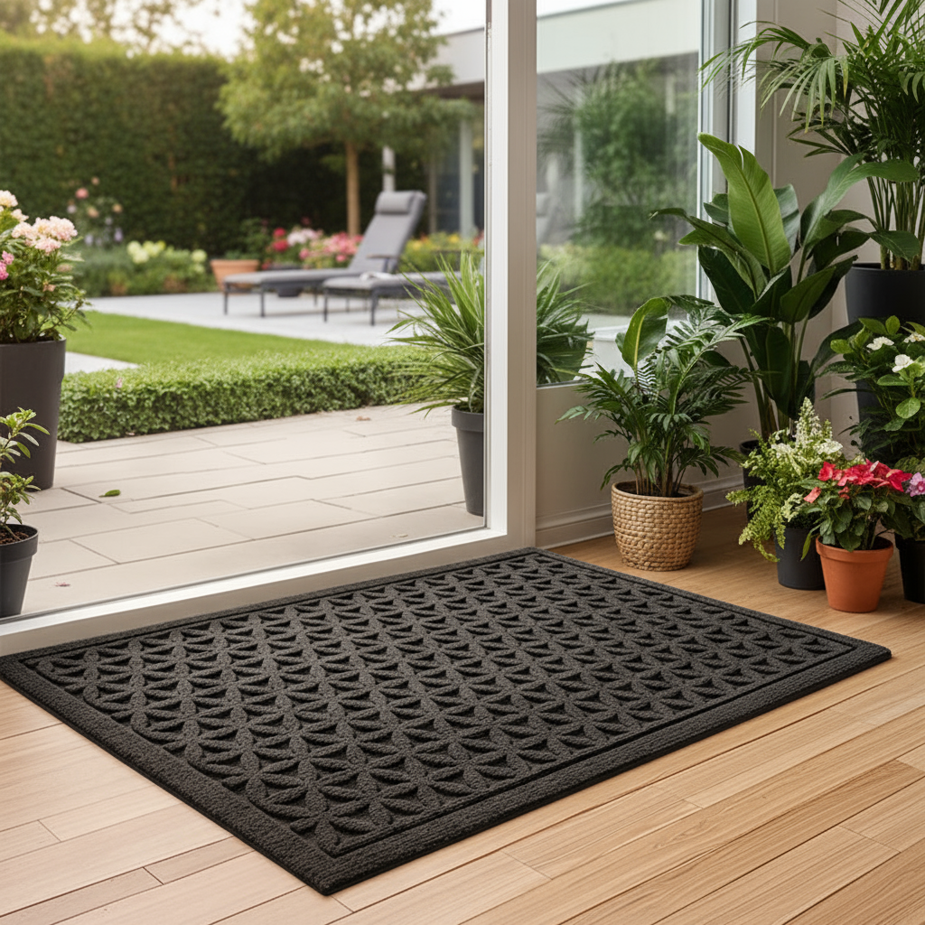 Geometric Non Slip Doormat with Absorbent Design