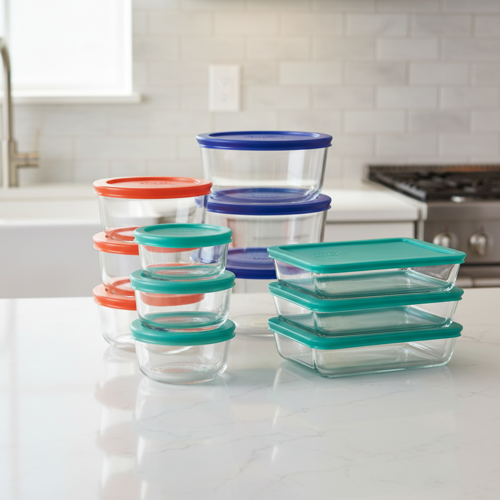 Glass Food Storage Containers with Airtight Lids Set