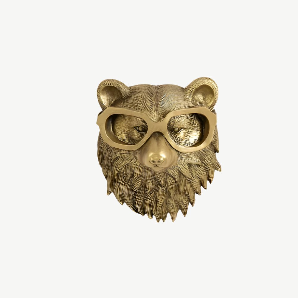 Gold Animal Wall Home Accessories with Hook Sculpted Design
