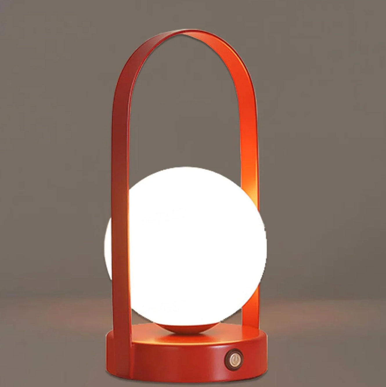 Gold Globe Table Lamp with Modern Frame Design