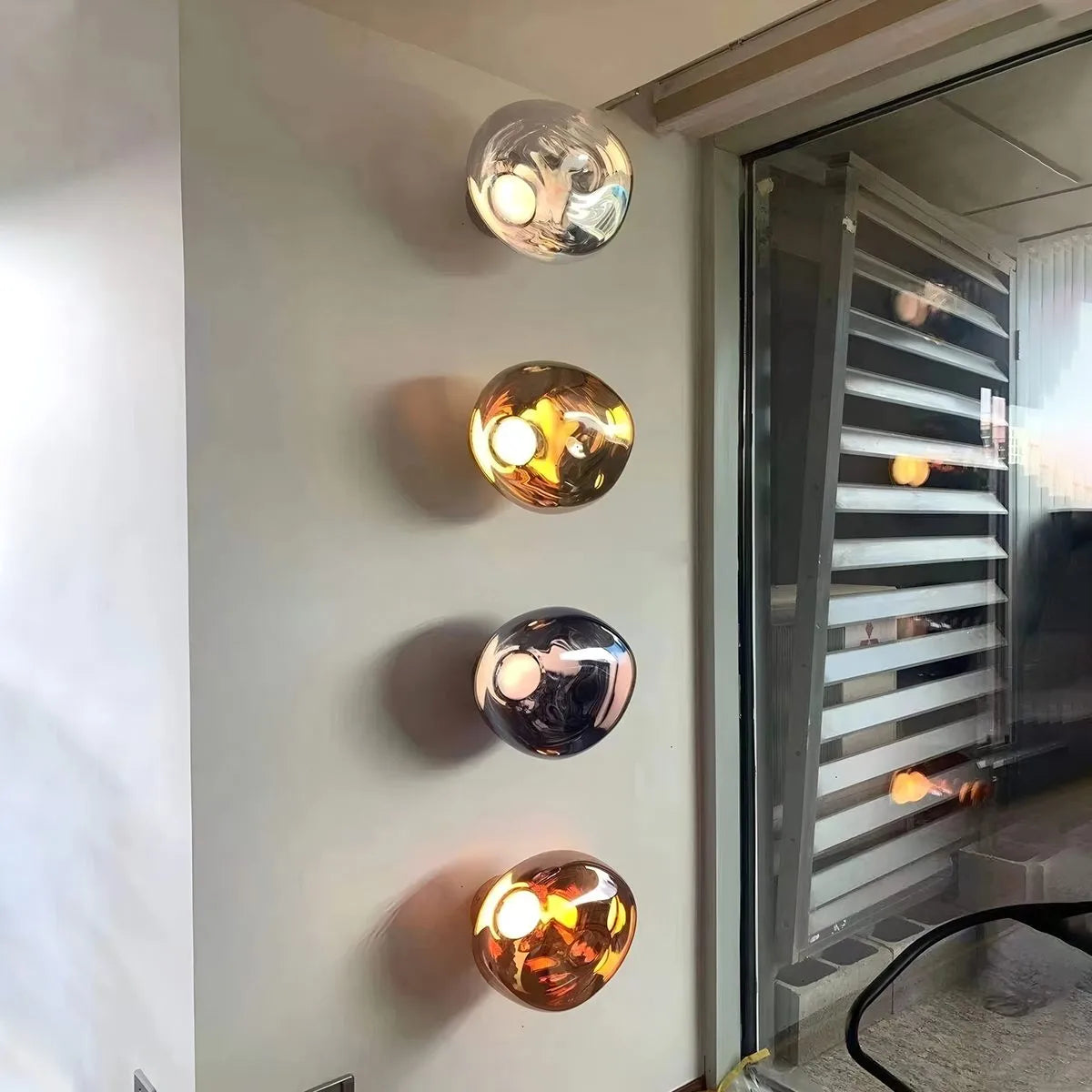Gold Lava Wall Light with Sculptural Glow Design