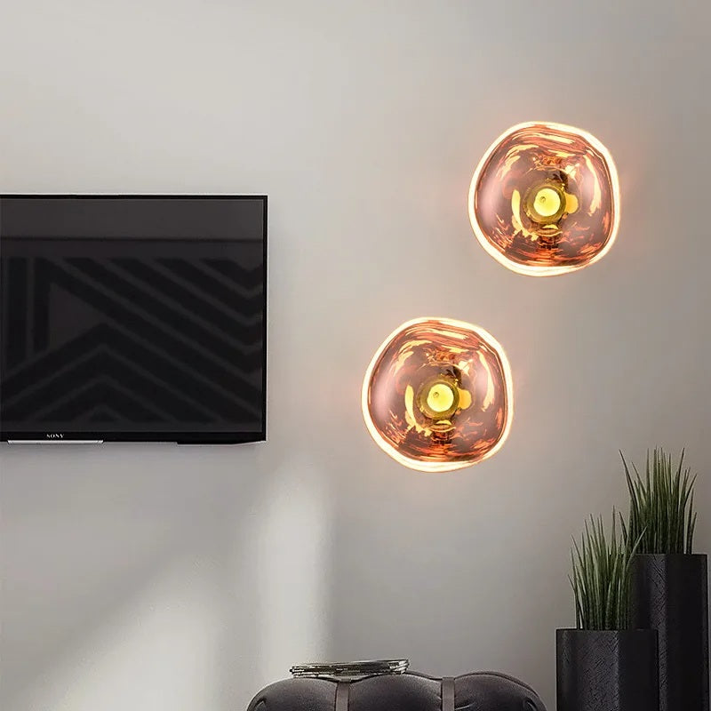 Gold Lava Wall Light with Sculptural Glow Design