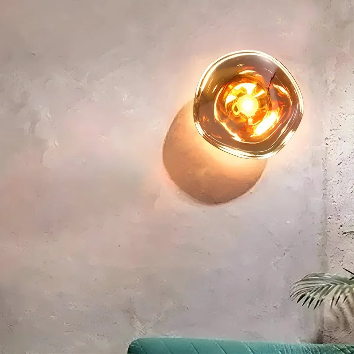 Gold Lava Wall Light with Sculptural Glow Design