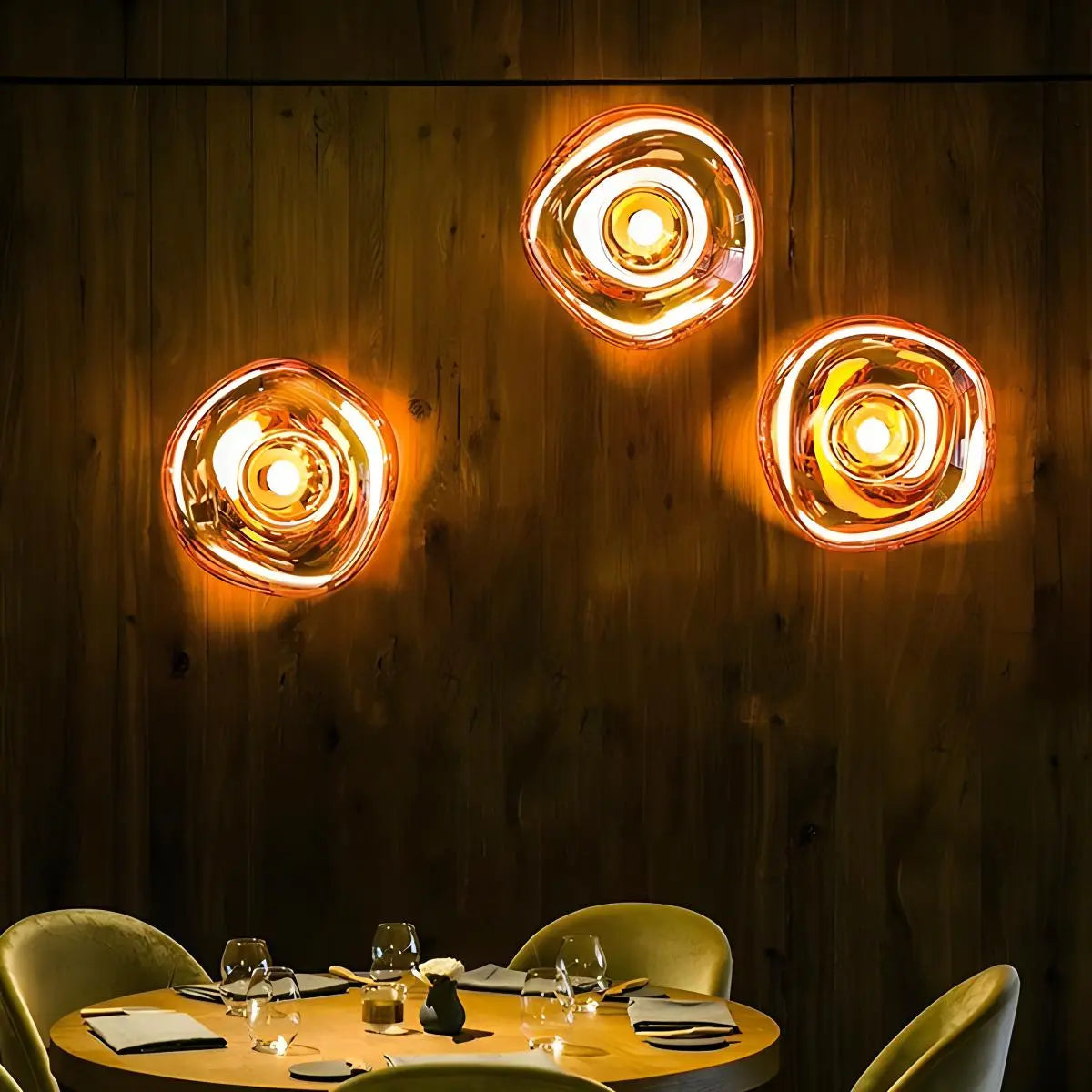 Gold Lava Wall Light with Sculptural Glow Design