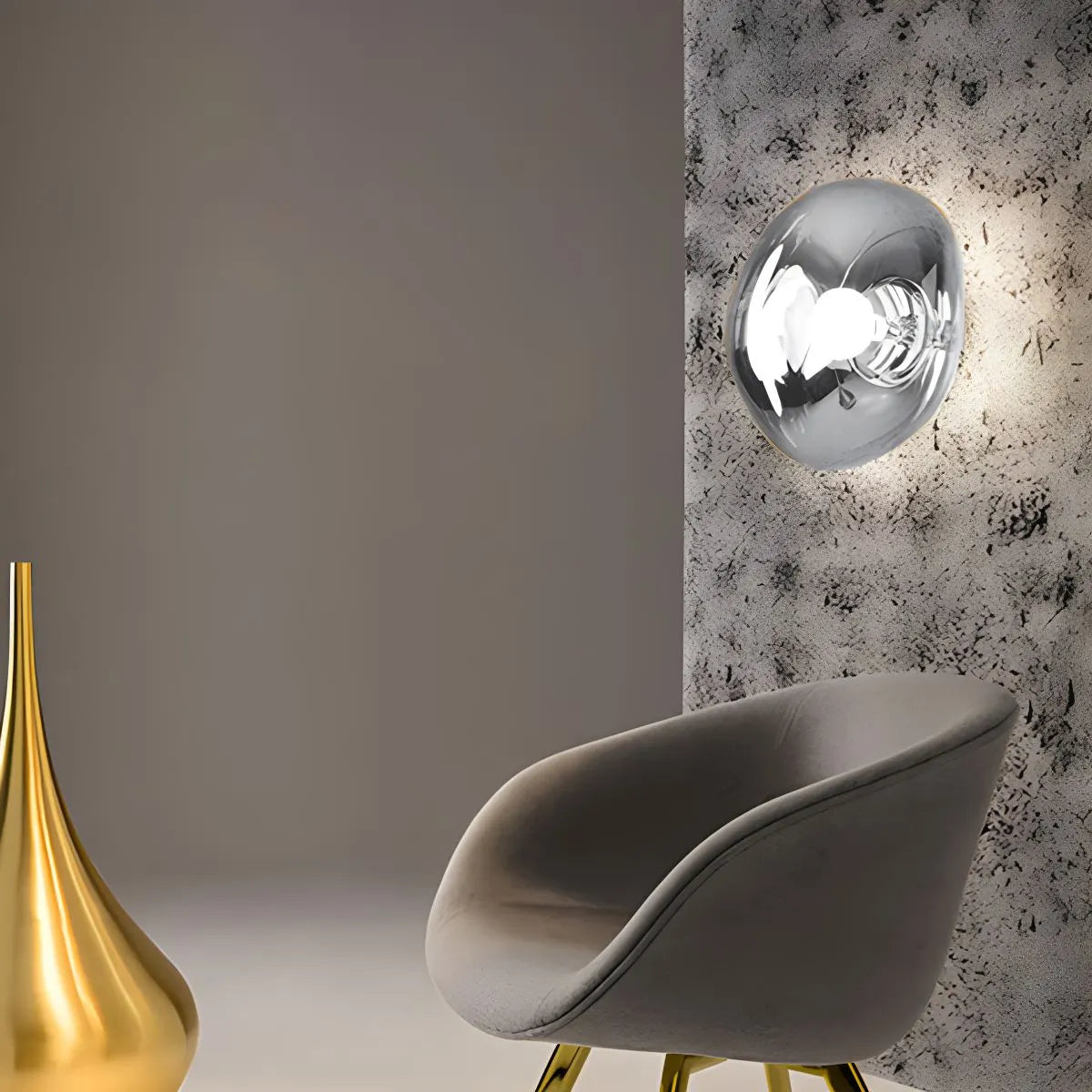 Gold Lava Wall Light with Sculptural Glow Design