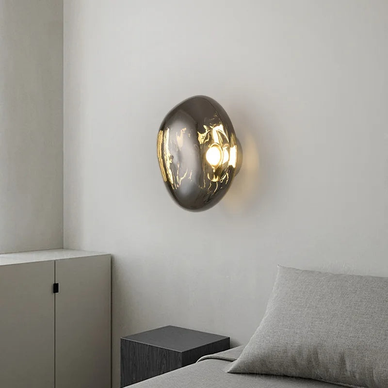 Gold Lava Wall Light with Sculptural Glow Design