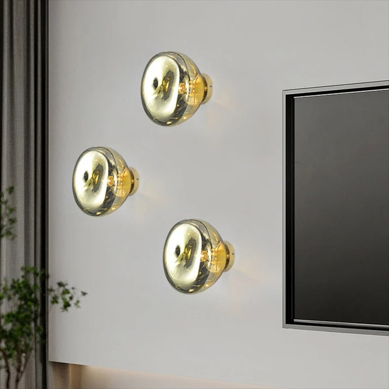 Gold Lava Wall Light with Sculptural Glow Design