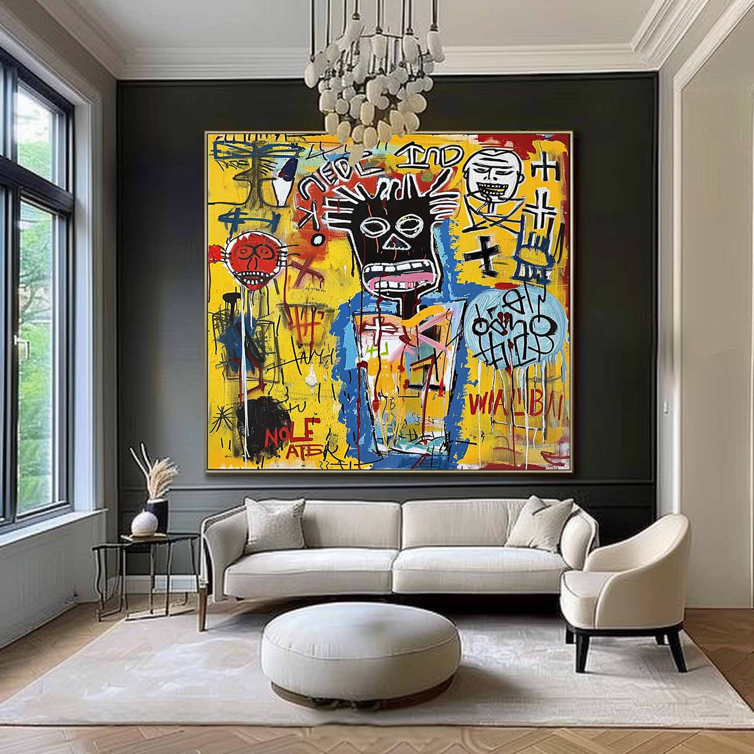 Graffiti Art Canvas with Bold Color Expression
