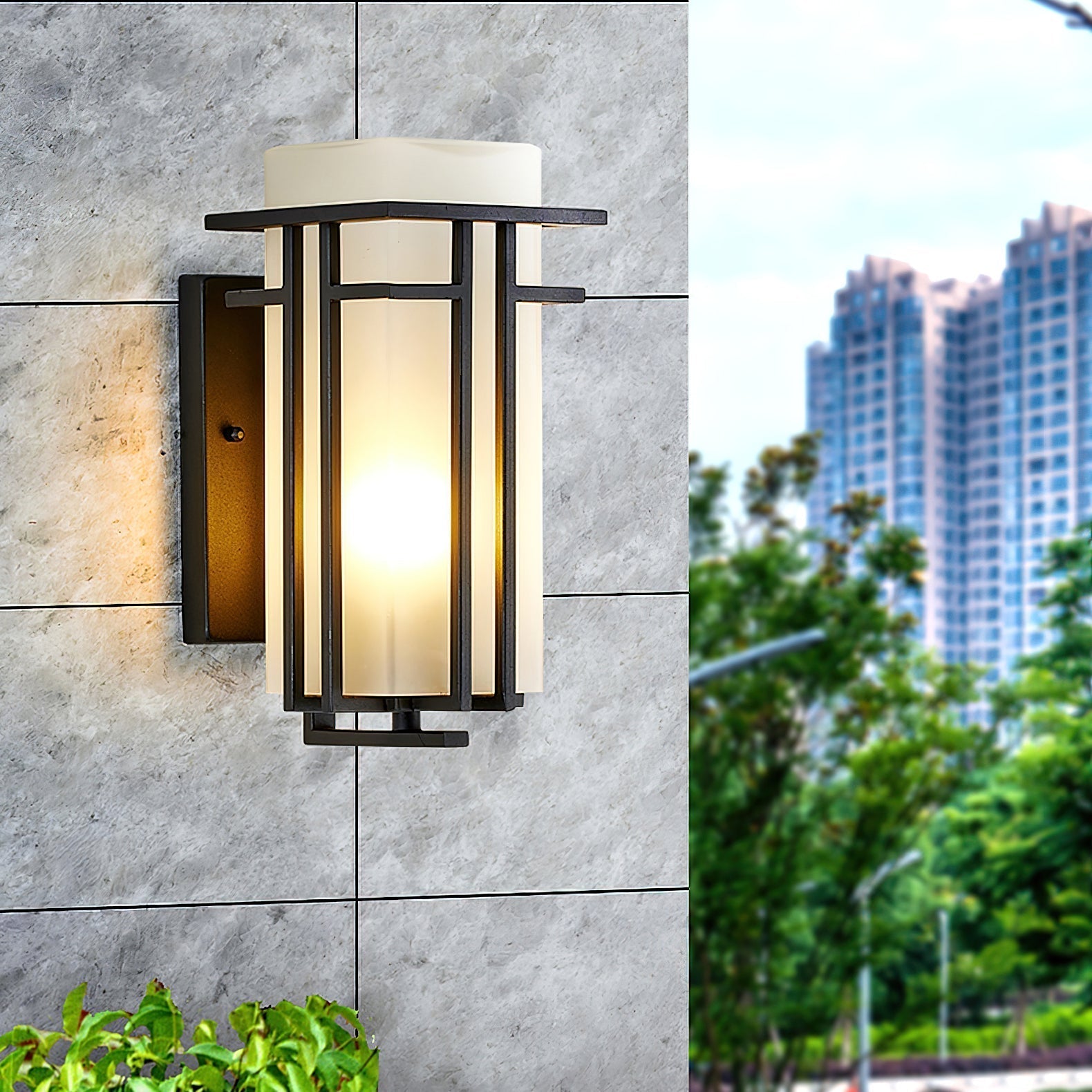 Industrial Wall Sconce with Metal Frame Design