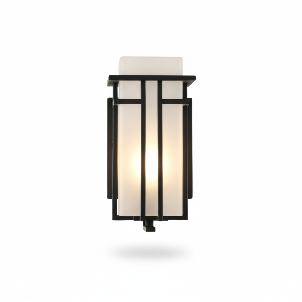 Industrial Wall Sconce with Metal Frame Design