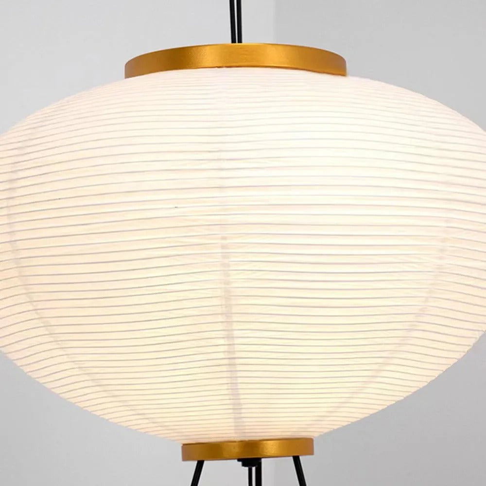 Japanese Rice Paper Floor Lamp with Tripod Base for Soft Ambient Lighting