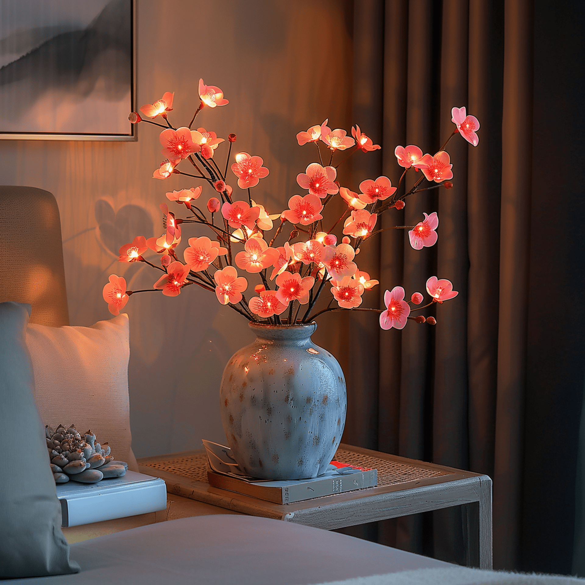 LED Blossom Branch Lights with Warm Ambient Glow