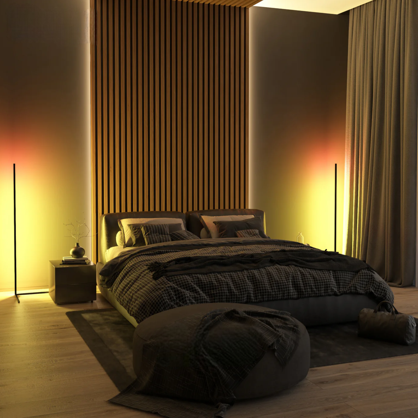 LED Corner Floor Lamp with Ambient Light Strip