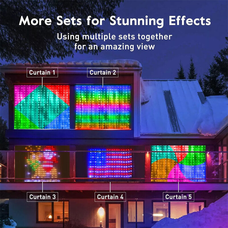 LED Curtain Lights for Customizable Smart Displays and Ambience
