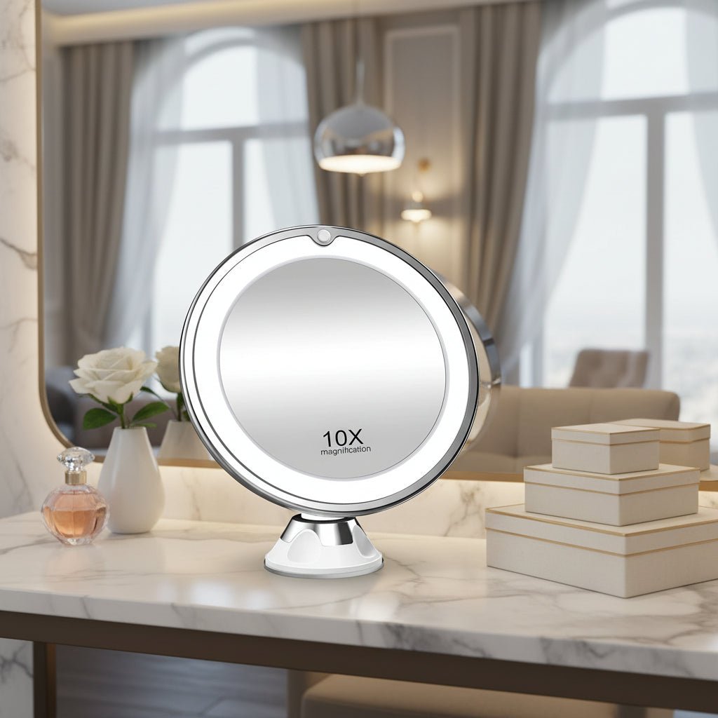 LED Makeup Mirror with 10x Magnification Light