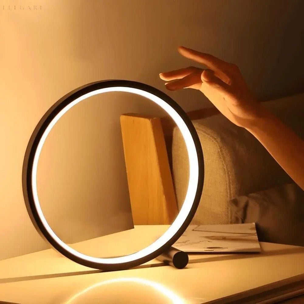 LED Ring Table Lamp with Touch Dimming Light