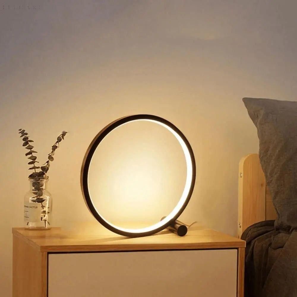 LED Ring Table Lamp with Touch Dimming Light