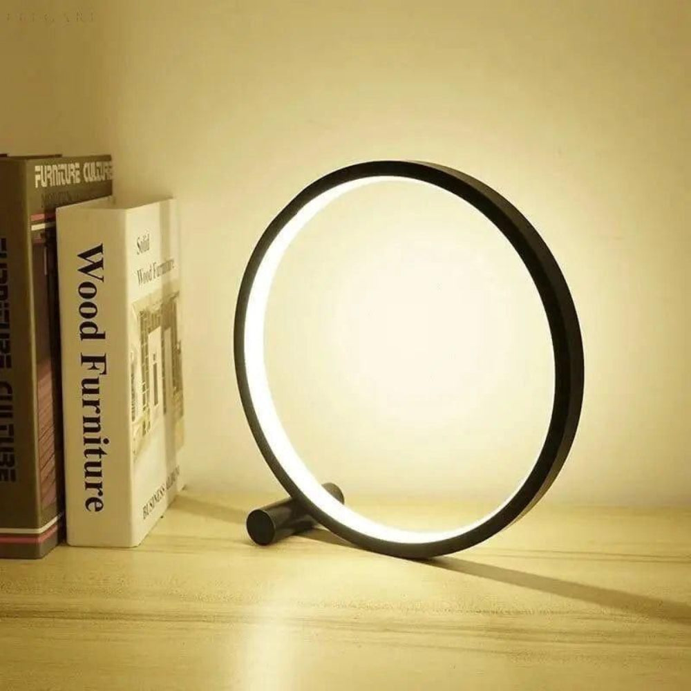 LED Ring Table Lamp with Touch Dimming Light