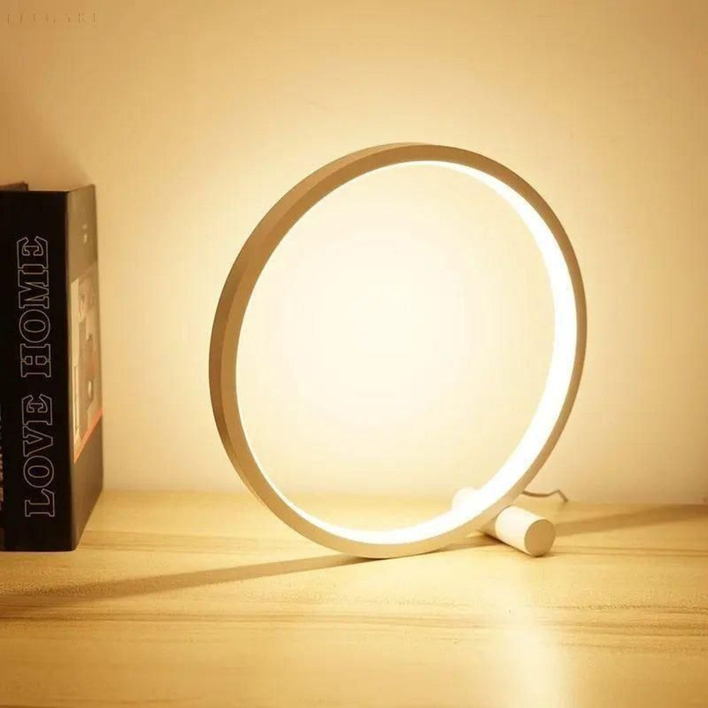 LED Ring Table Lamp with Touch Dimming Light