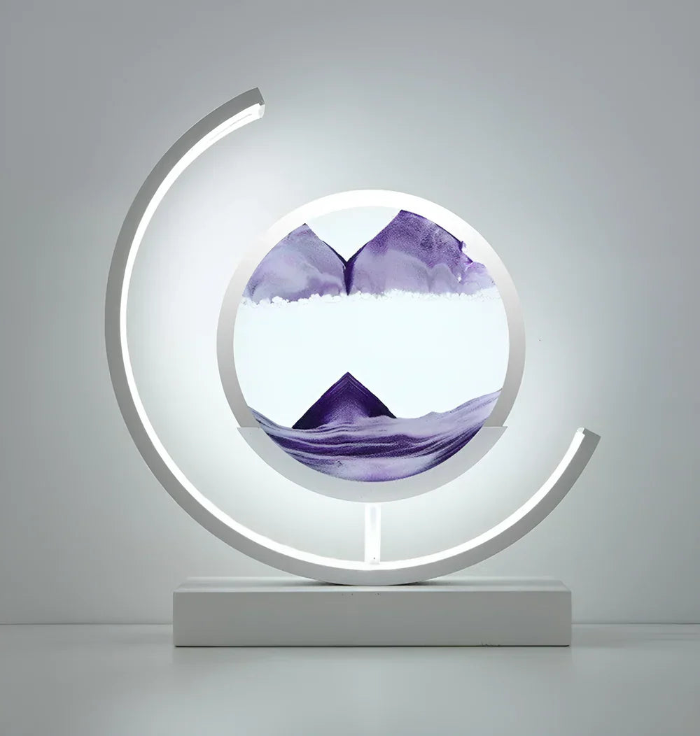 LED Sand Art Table Lamp with Dimmable Light