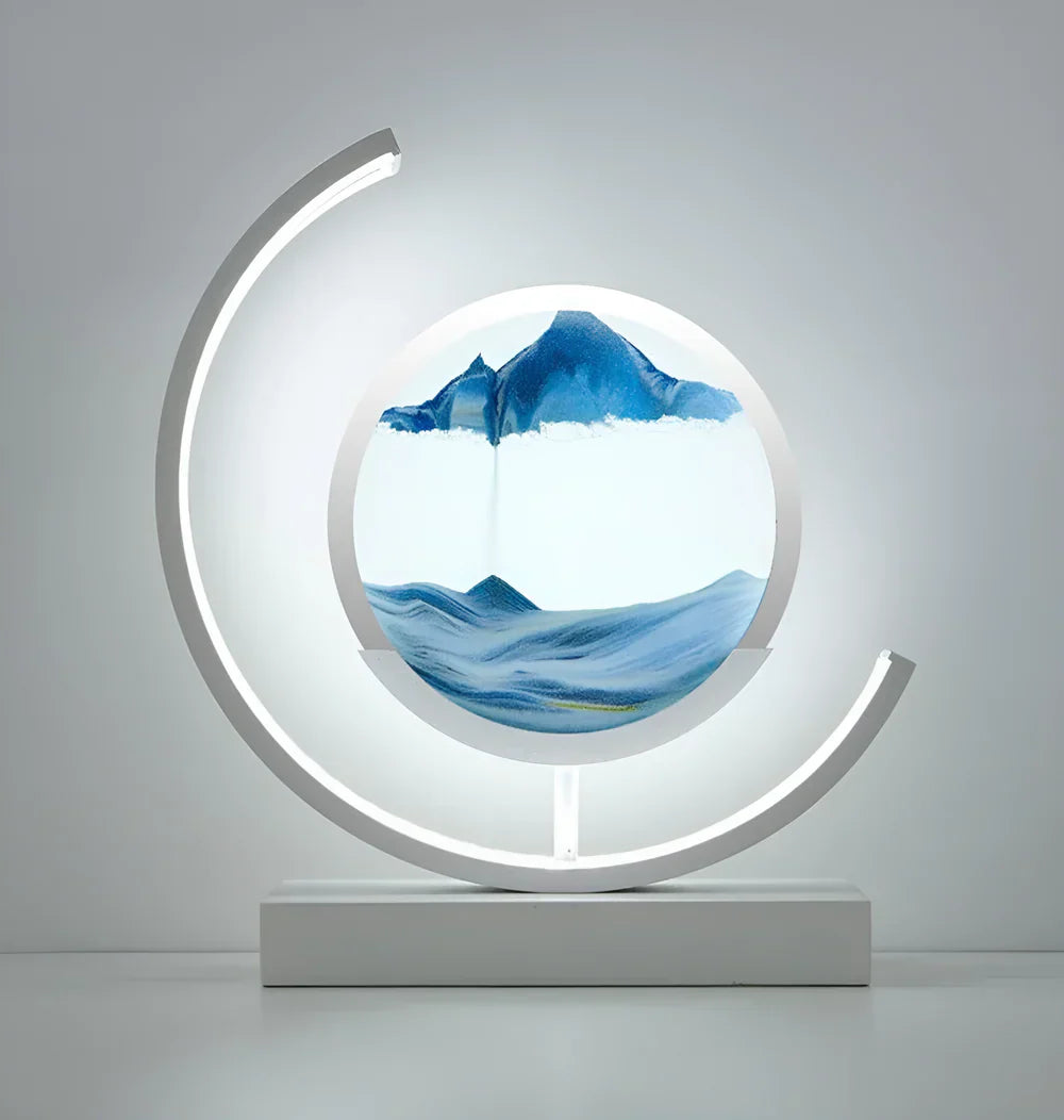 LED Sand Art Table Lamp with Dimmable Light