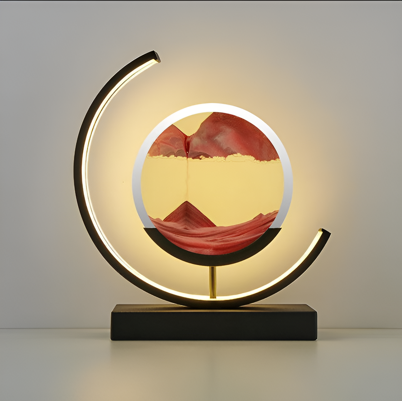 LED Sand Art Table Lamp with Dimmable Light