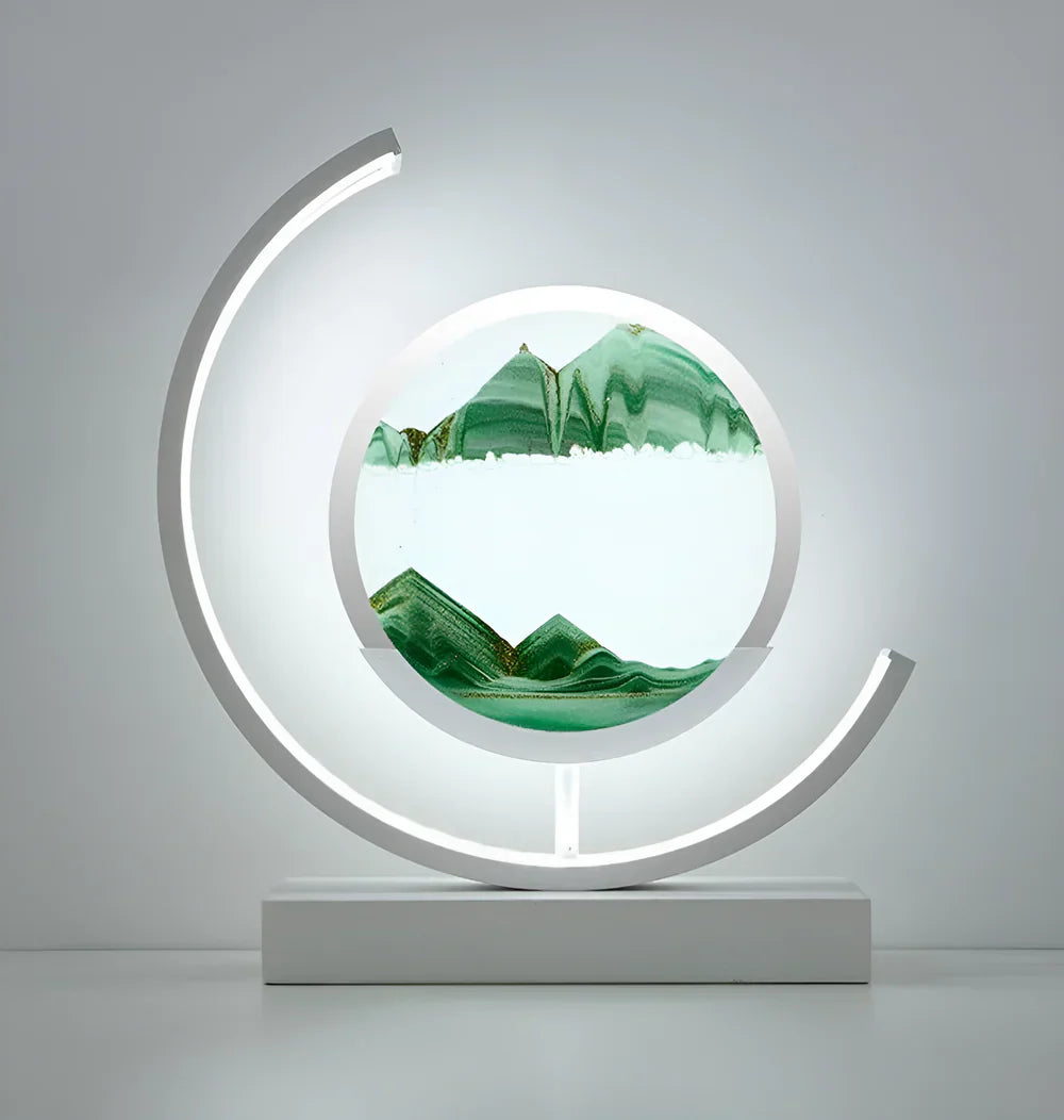 LED Sand Art Table Lamp with Dimmable Light