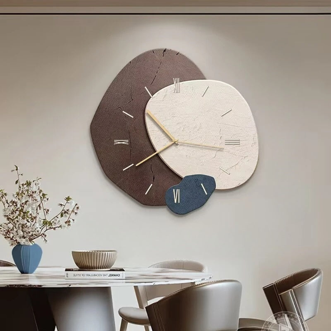 LED Wall Clock with Sculptural Wood Design