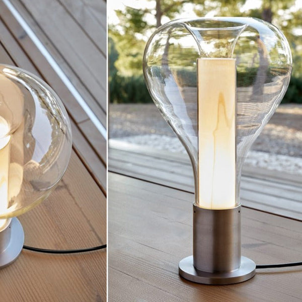 Lava Flow Table Lamp with Sculptural Glass Design