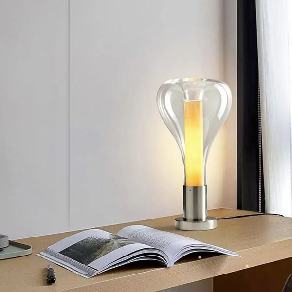 Lava Flow Table Lamp with Sculptural Glass Design