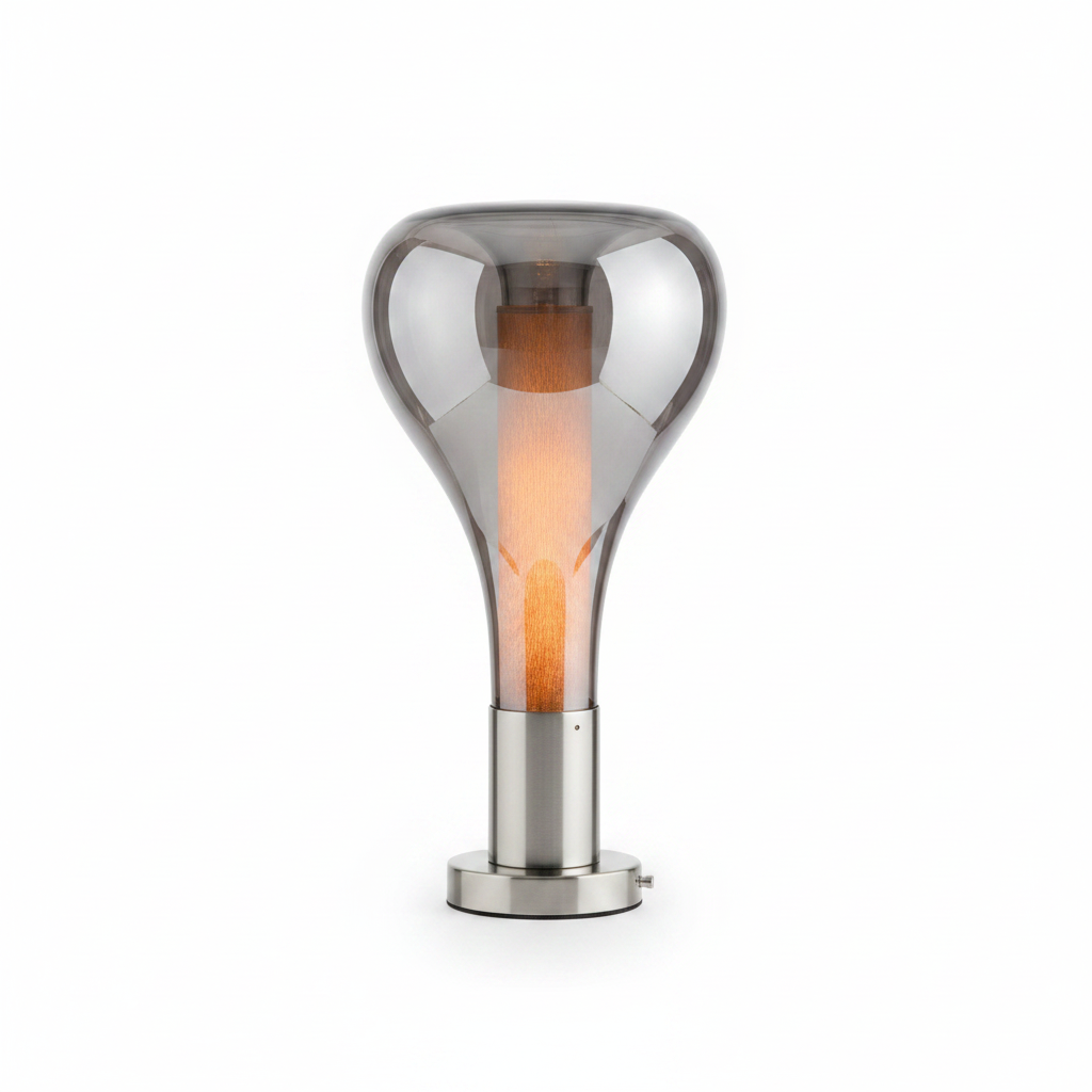 Lava Flow Table Lamp with Sculptural Glass Design