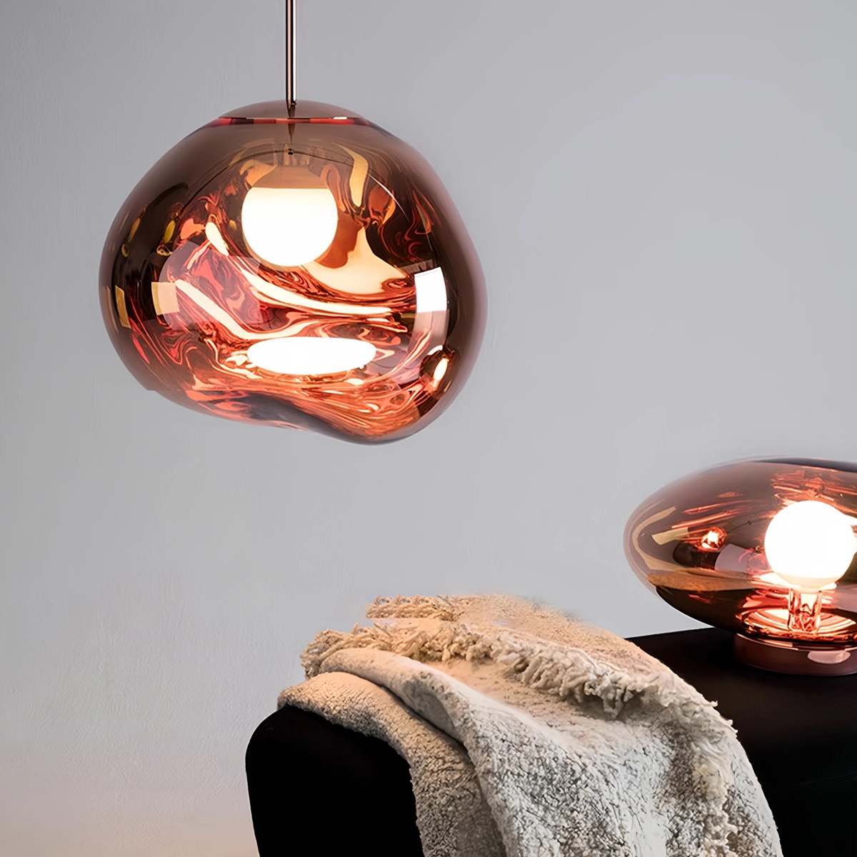 Lava Glass Pendant Light with Sculptural Design