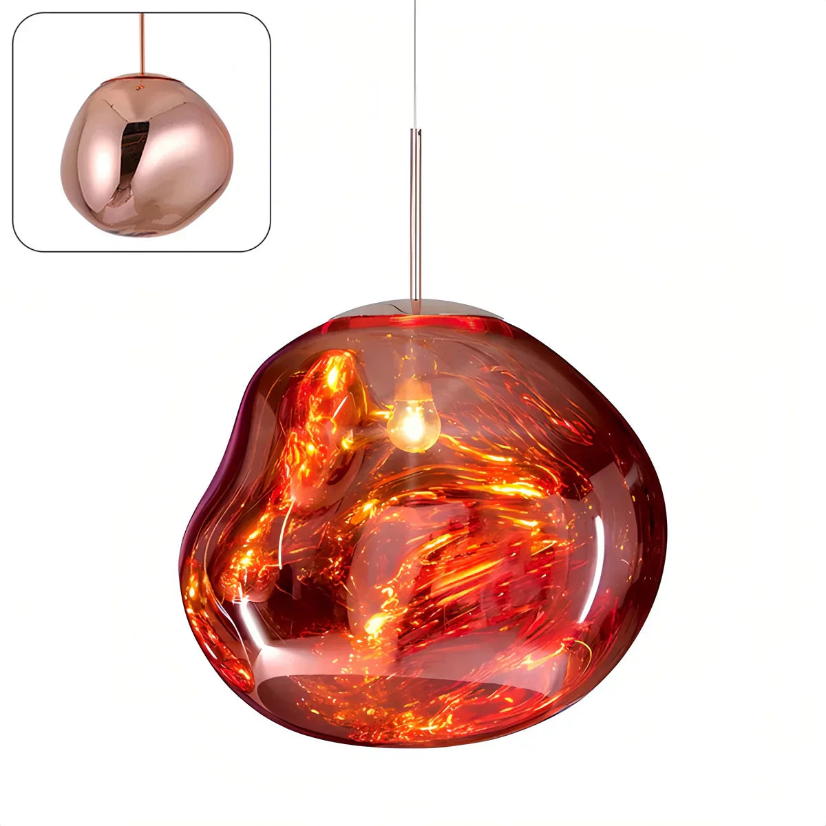 Lava Glass Pendant Light with Sculptural Design