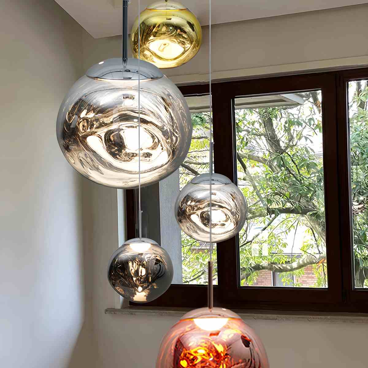 Lava Glass Pendant Light with Sculptural Design