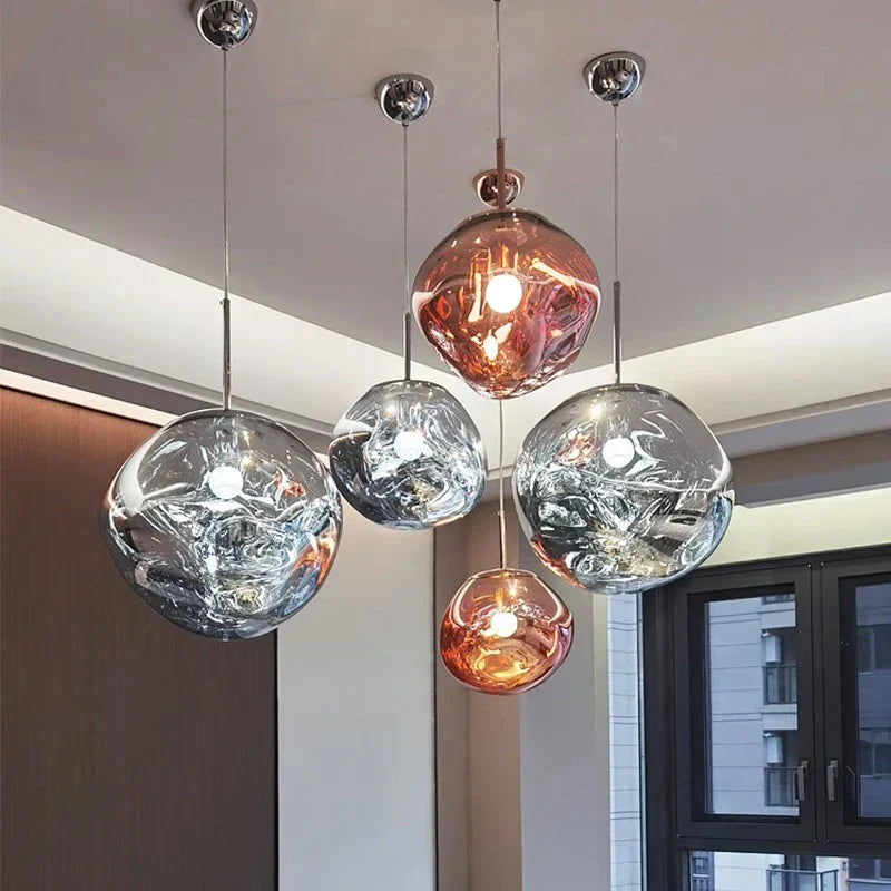 Lava Glass Pendant Light with Sculptural Design