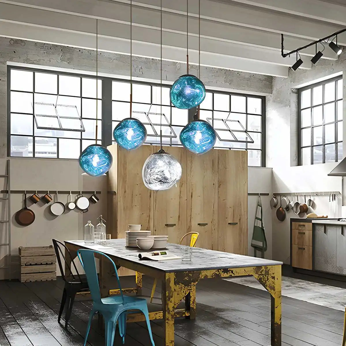 Lava Glass Pendant Light with Sculptural Design
