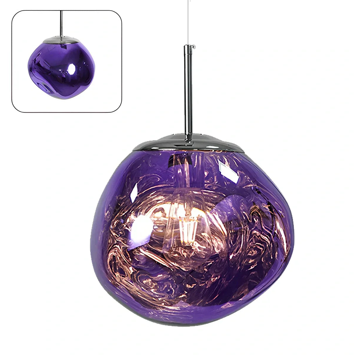 Lava Glass Pendant Light with Sculptural Design