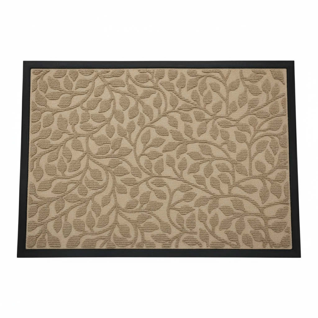 Leaf Pattern Entry Door Mat with Non Slip Base