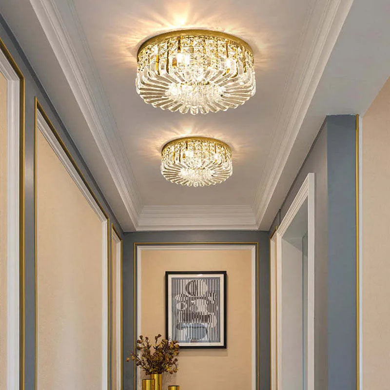 Luxury Crystal Ceiling Light with Modern Flush Mount Design