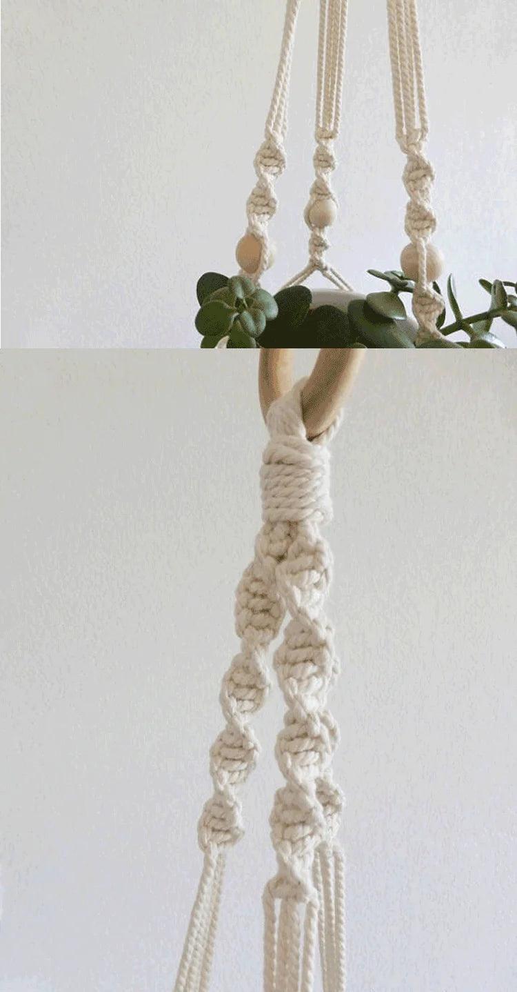 Macrame Hanging Planter with Cotton Rope Design