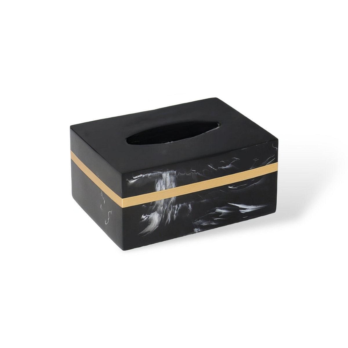 Marble Bathroom Organizer with Gold Accent Design